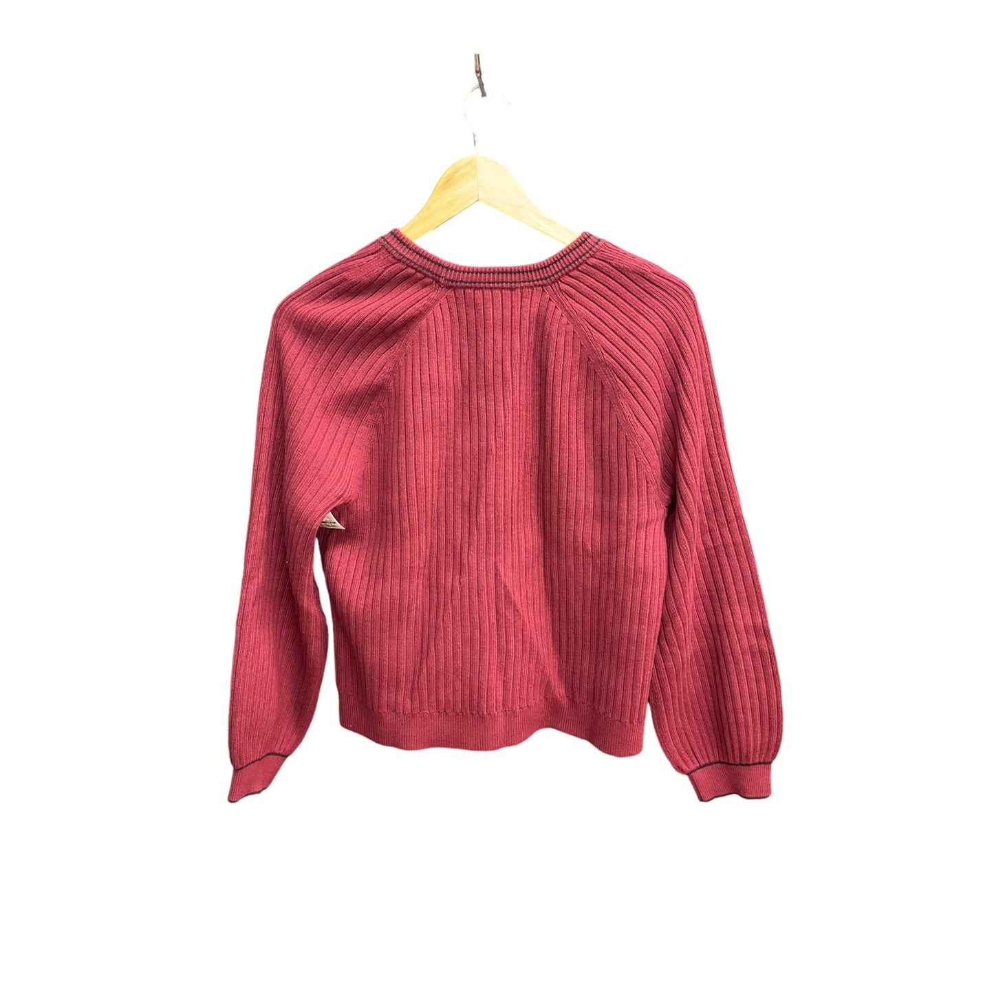 Sweater Cardigan By Talbots In Red, Size: Lp