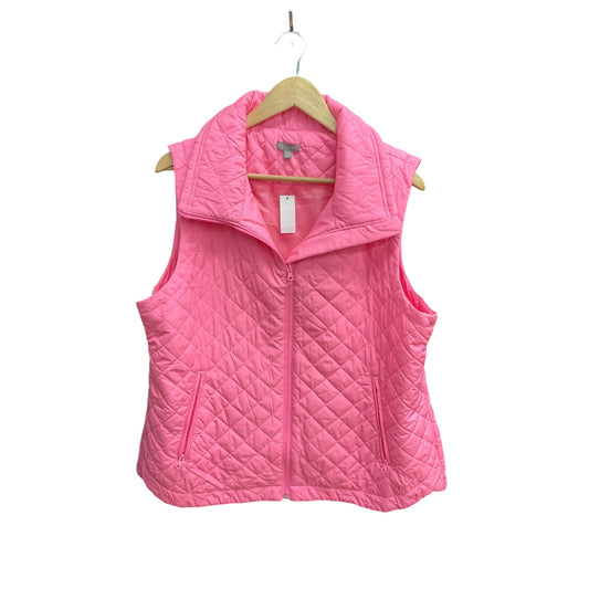 Vest Puffer & Quilted By Talbots In Pink, Size: Xlp