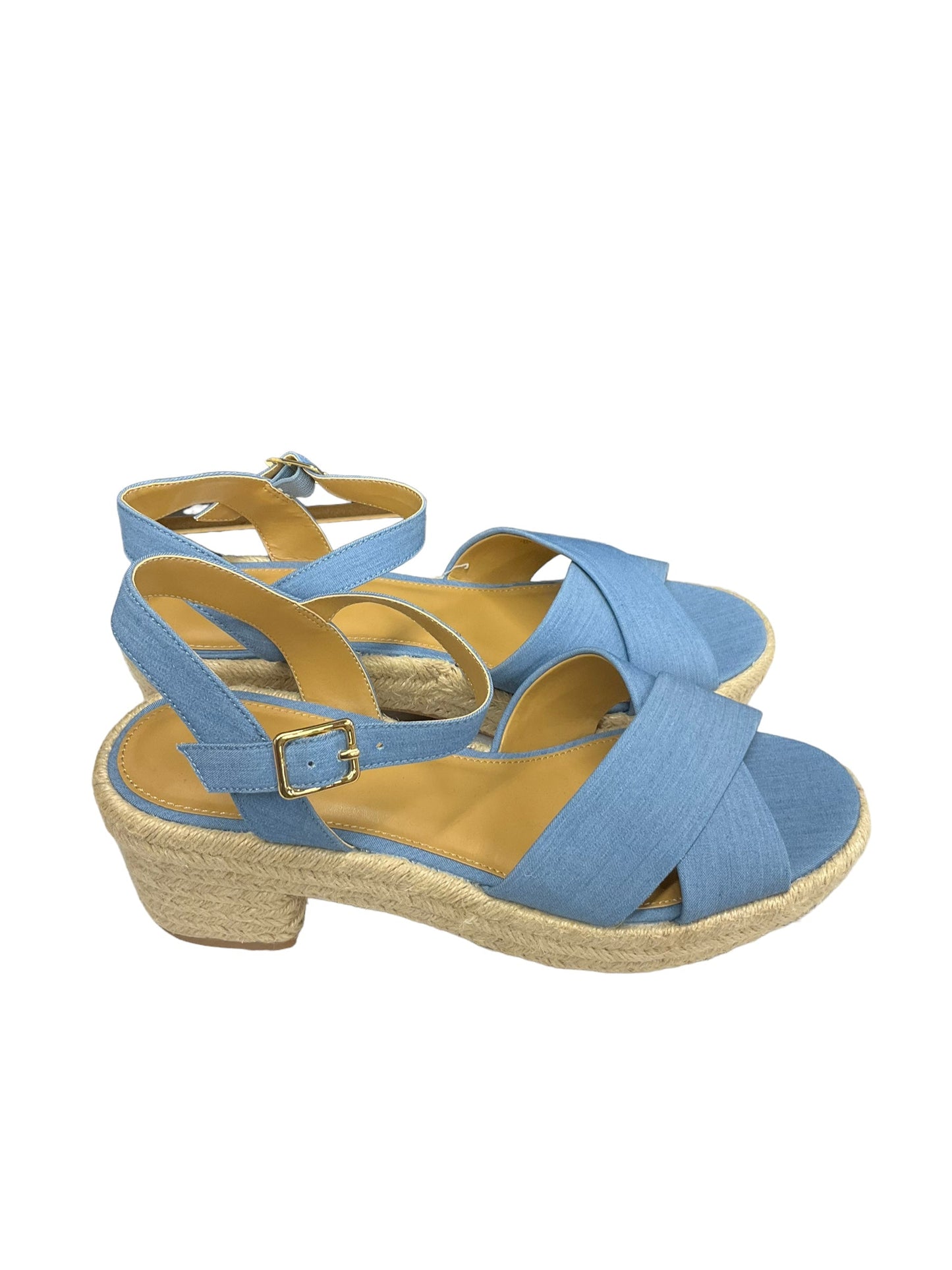 Shoes Heels Block By J. Crew In Blue, Size: 8