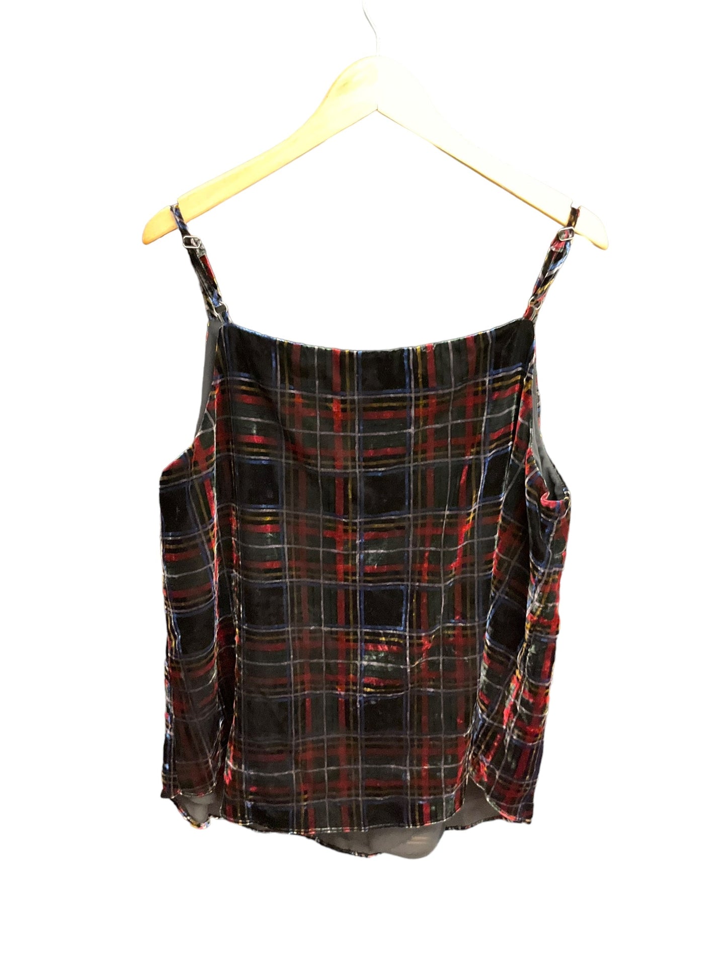 Plaid Pattern Top Sleeveless Loft, Size Xl