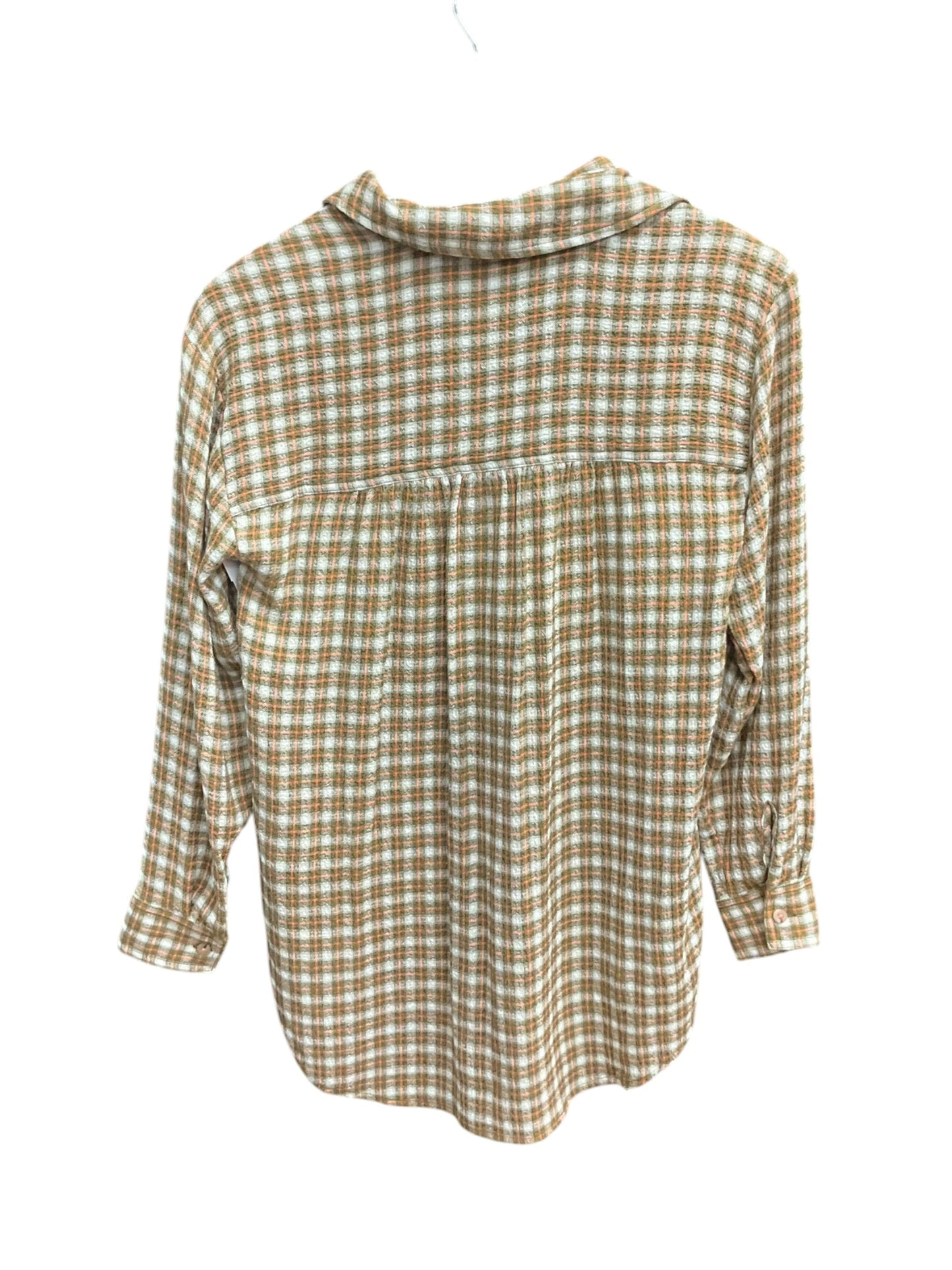 Blouse Long Sleeve By Pilcro In Plaid Pattern, Size: Xxs