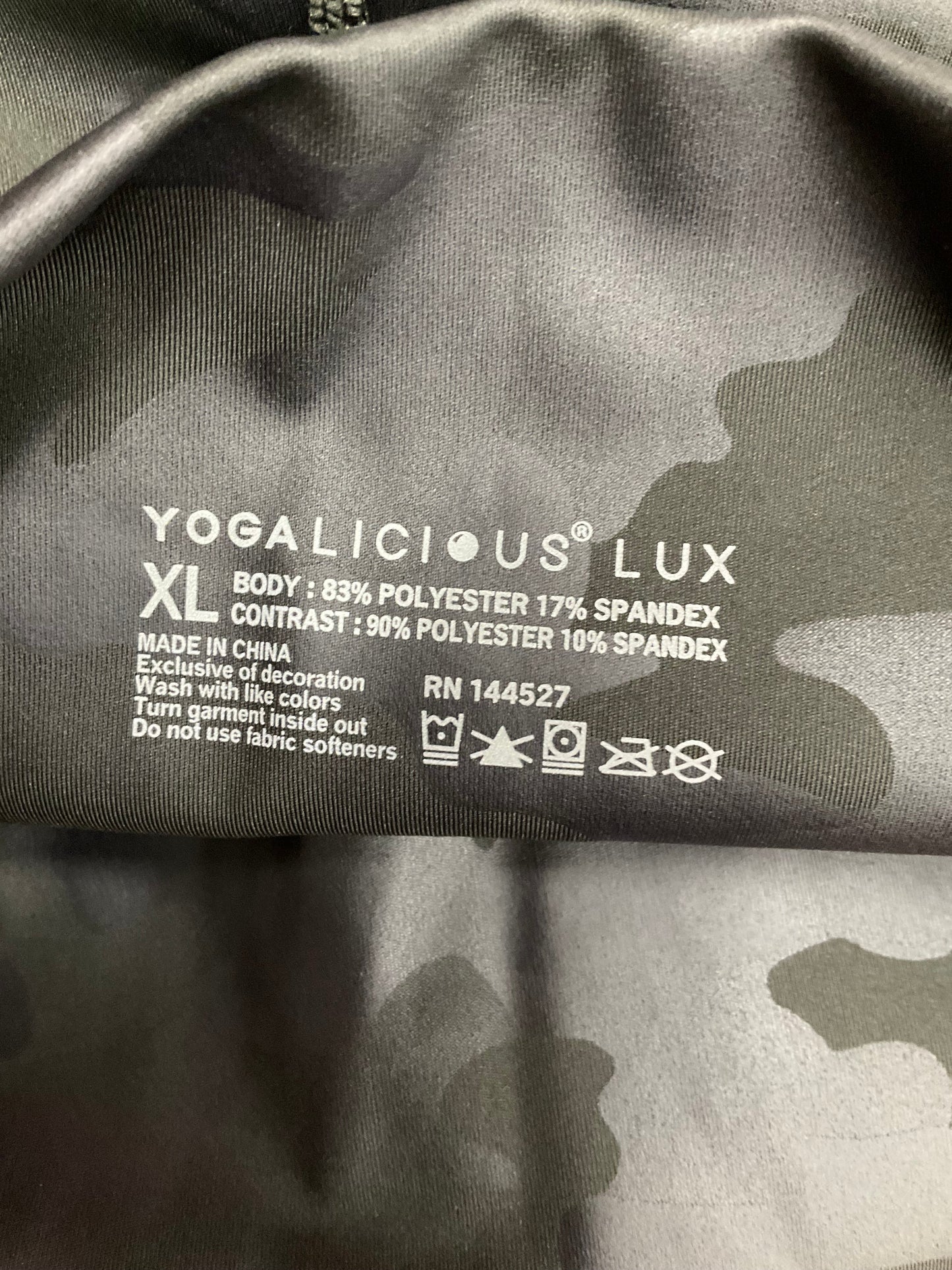 Athletic Leggings By Yogalicious In Camouflage Print, Size: Xl