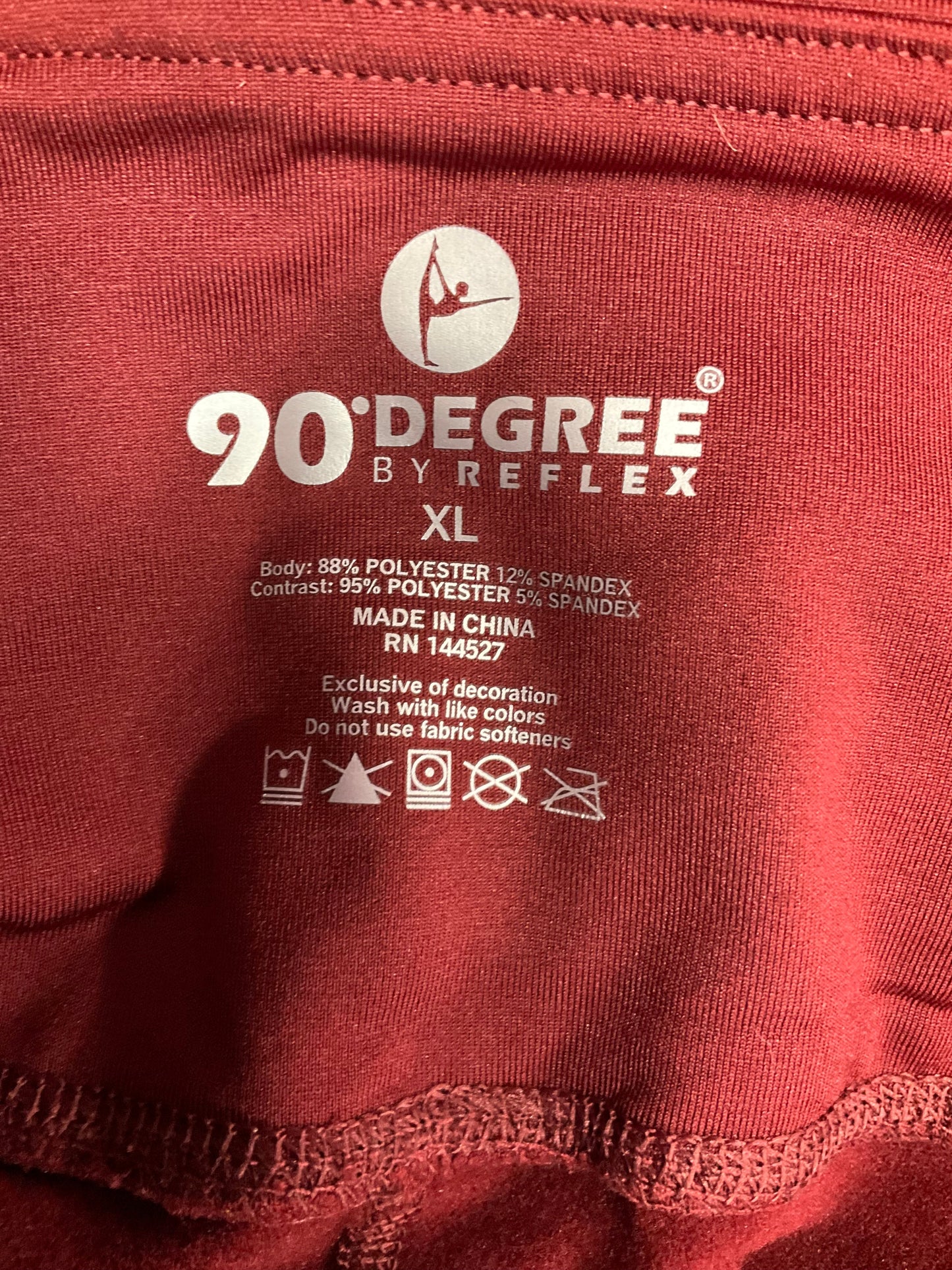 Athletic Leggings By 90 Degrees By Reflex In Red, Size: Xl