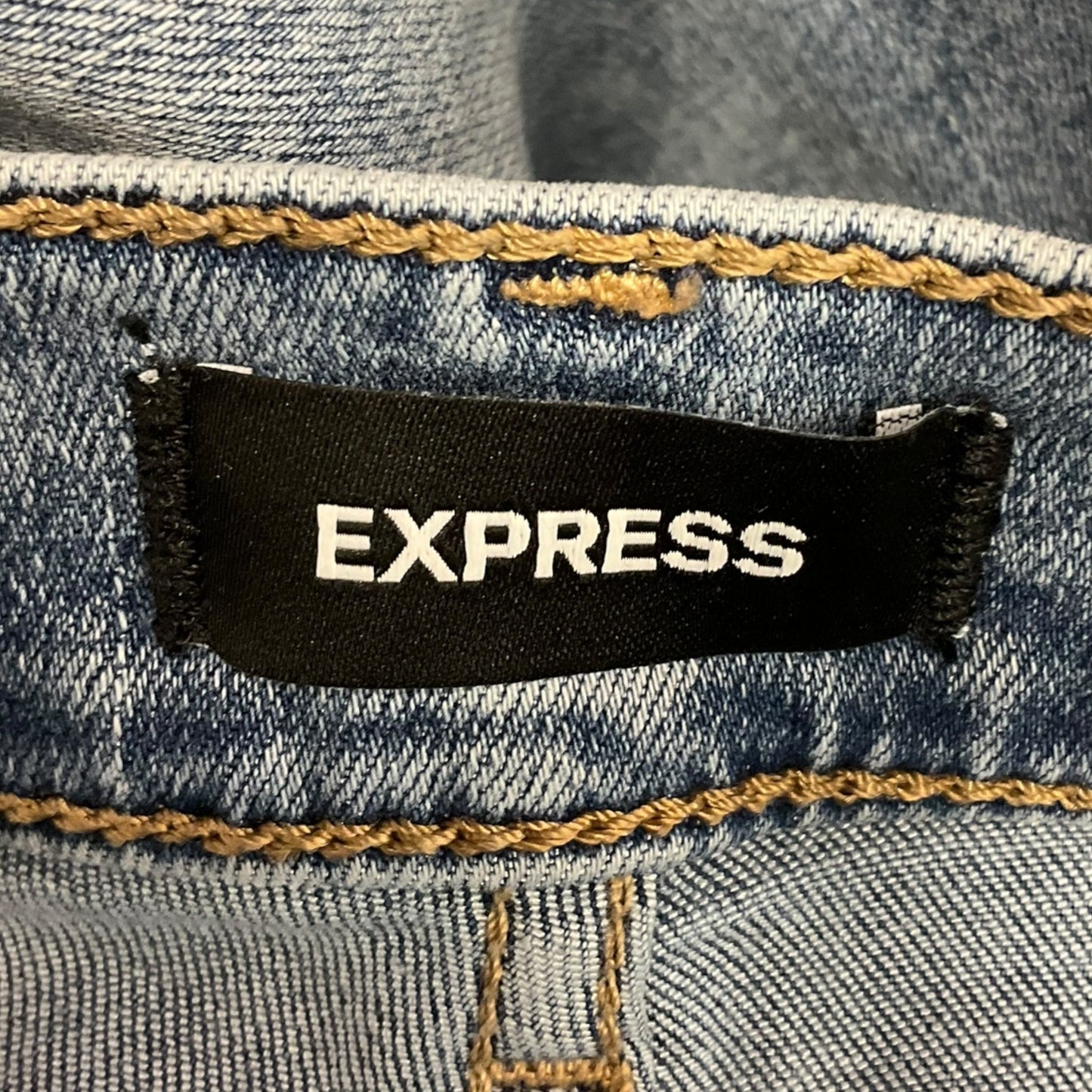 Jeans Skinny By Express In Blue Denim, Size: 16