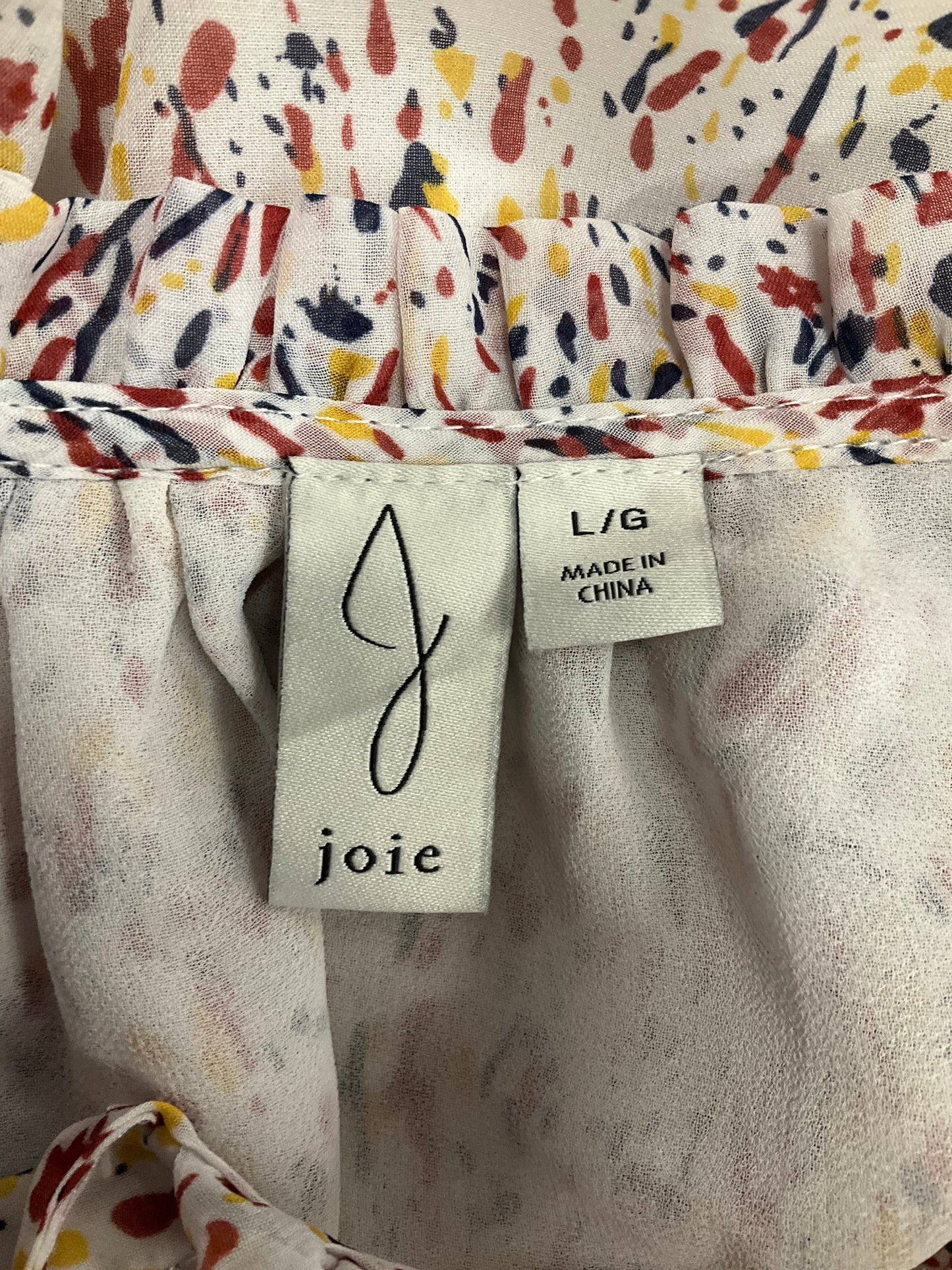 Top Sleeveless By Joie In Geometric Pattern, Size: L