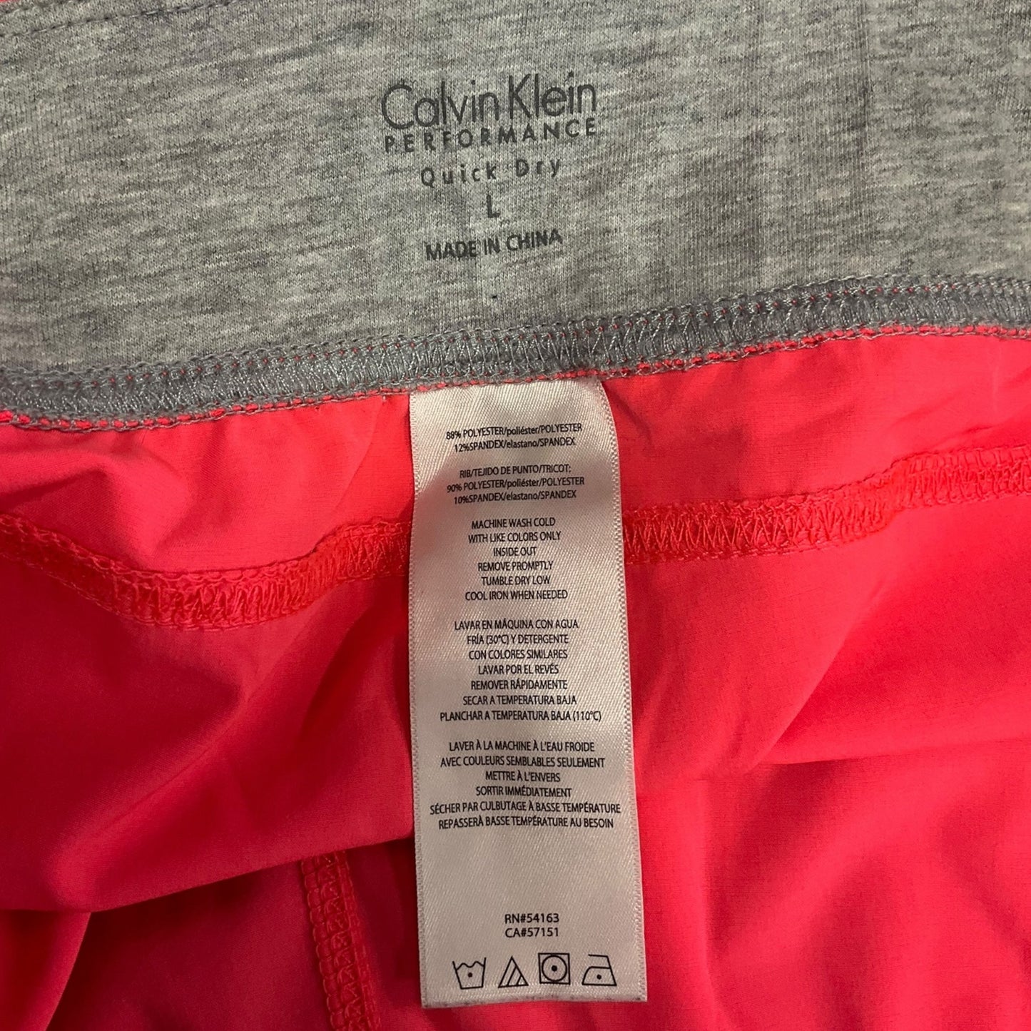 Athletic Shorts By Calvin Klein In Pink, Size: L