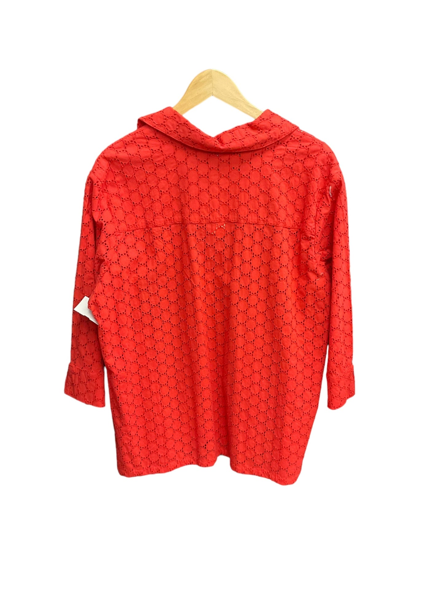 Blouse 3/4 Sleeve By Coldwater Creek In Red, Size: 2x