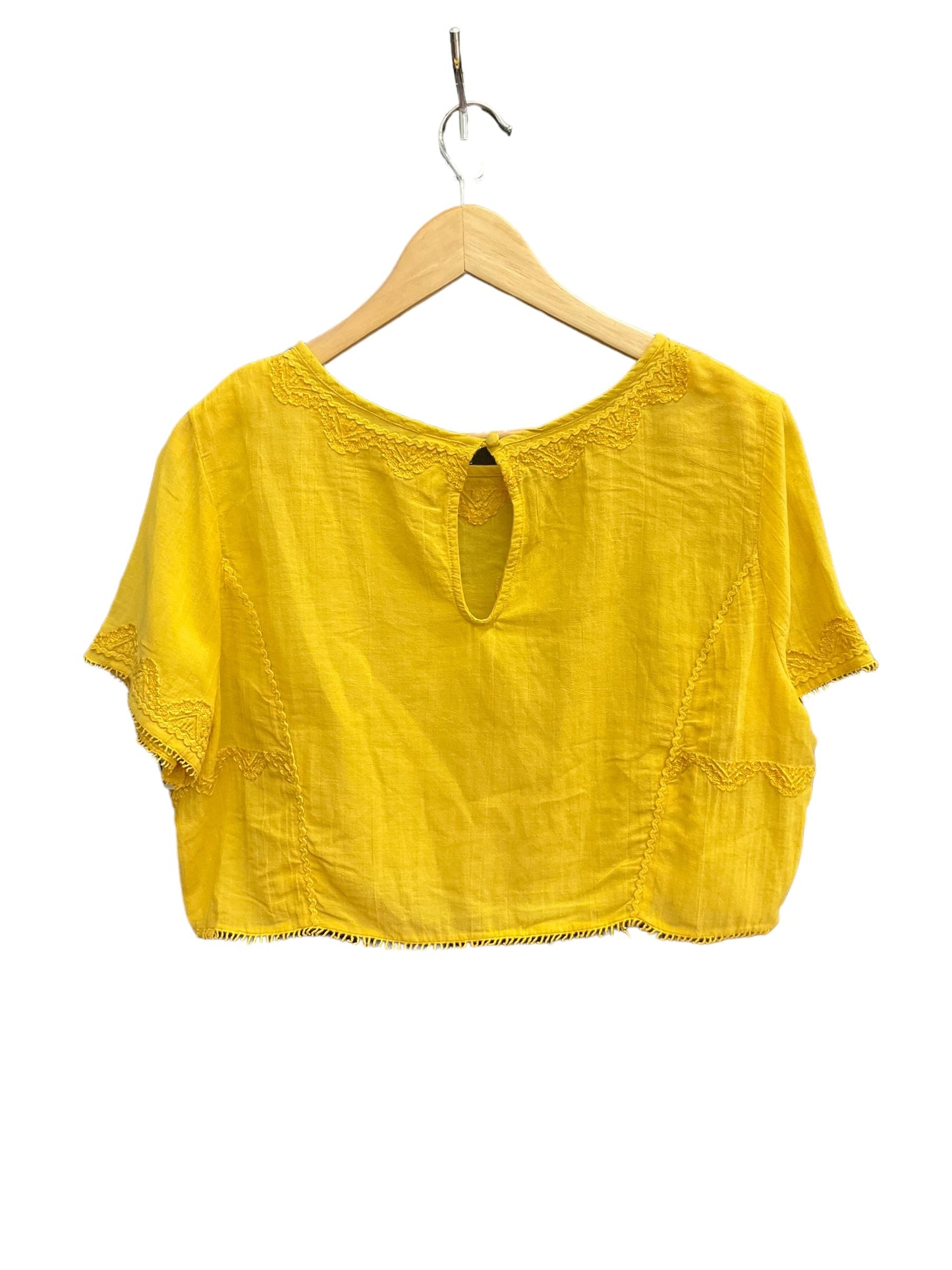 Yellow Top Short Sleeve Anthropologie, Size Xl