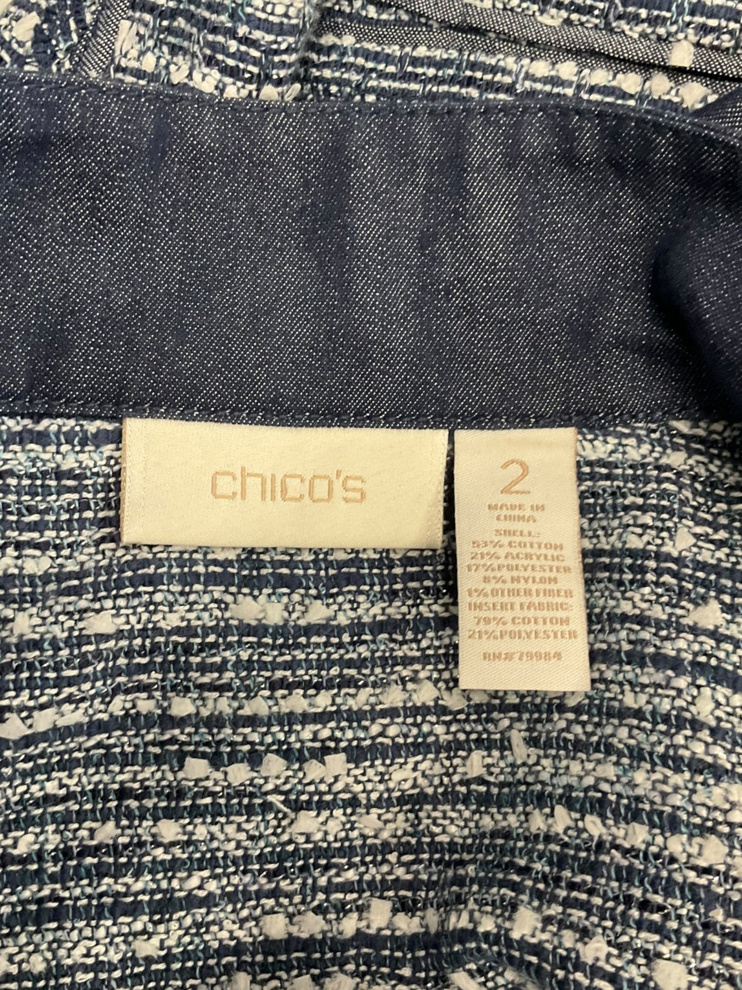 Jacket Other By Chicos In Blue, Size: L