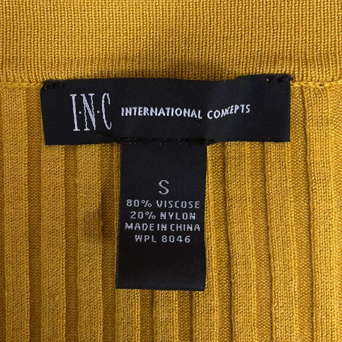 Top Long Sleeve By Inc In Yellow, Size: S