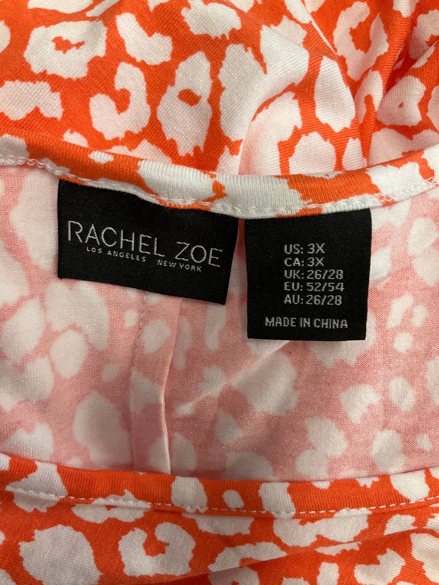 Orange & White Dress Casual Midi Rachel Zoe, Size 3x