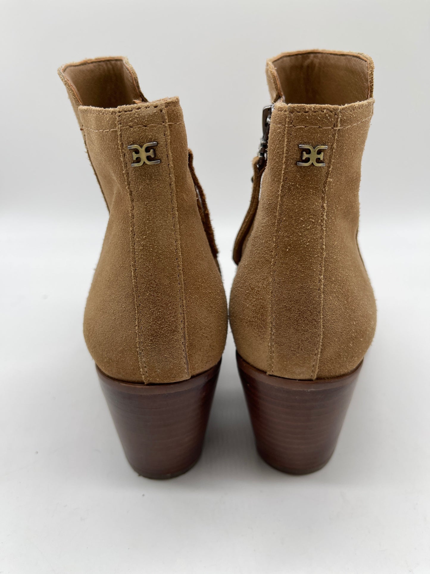 Boots Ankle Heels By Sam Edelman In Tan, Size: 9.5