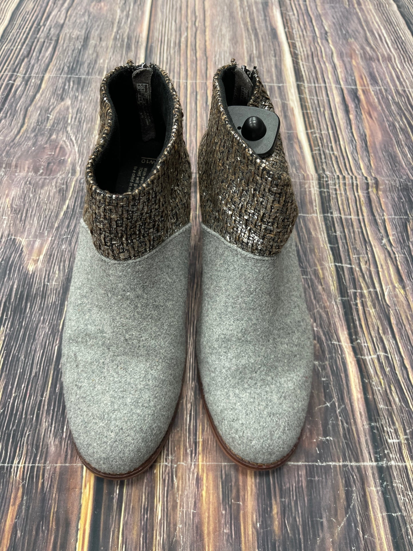 Boots Ankle Heels By Toms In Grey, Size: 10