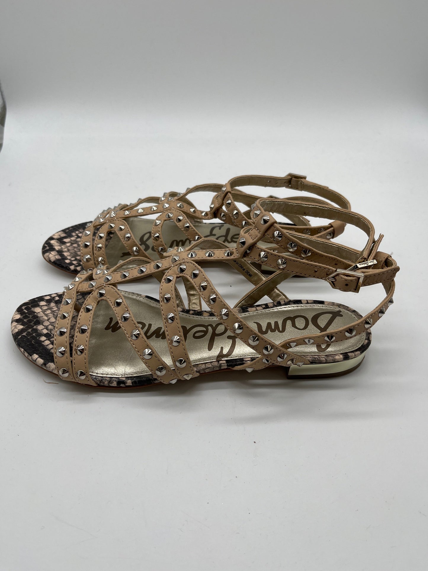 Snakeskin Print Sandals Flats Sam Edelman, Size 8