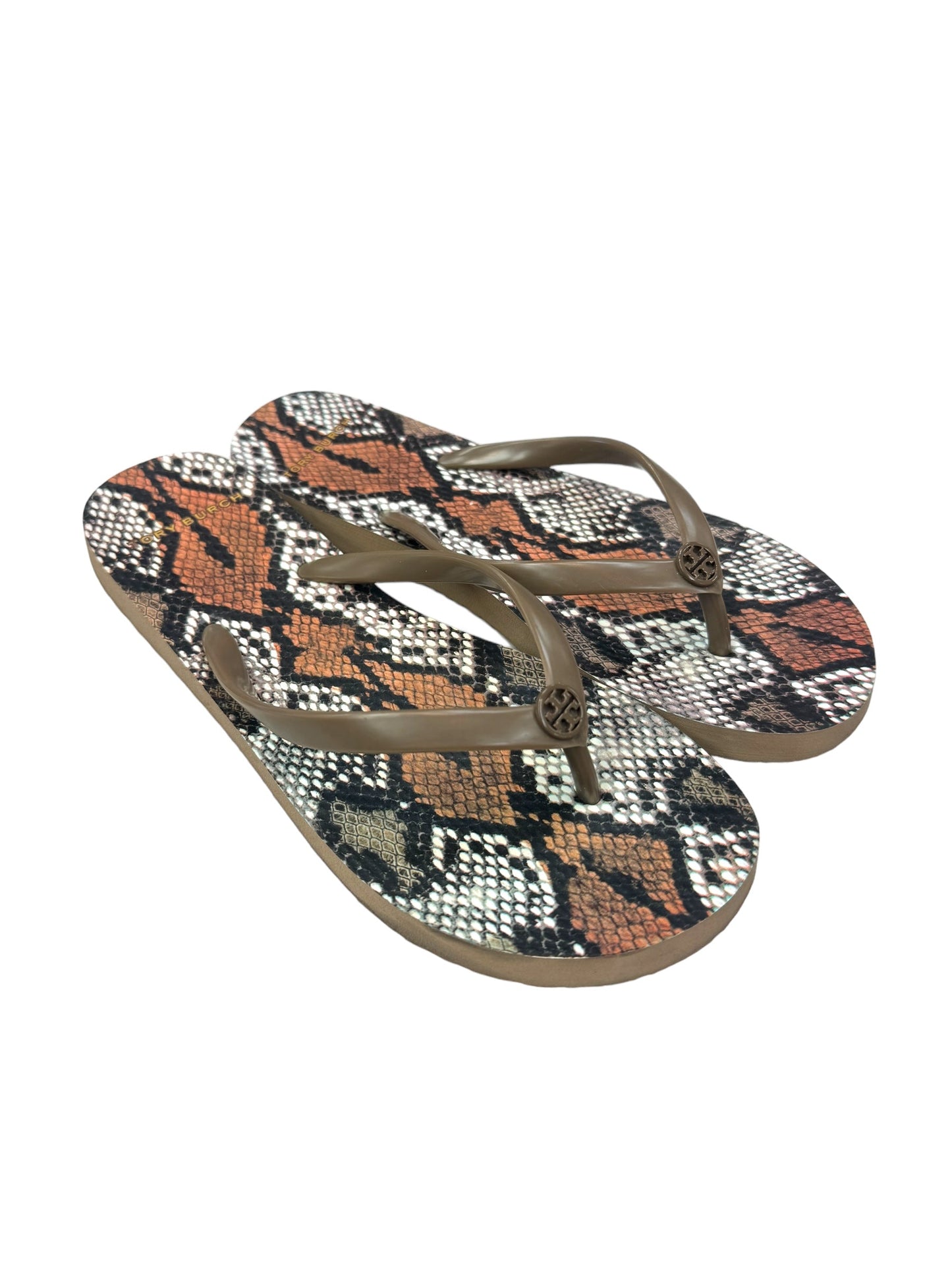 Snakeskin Print Sandals Designer Tory Burch, Size 8