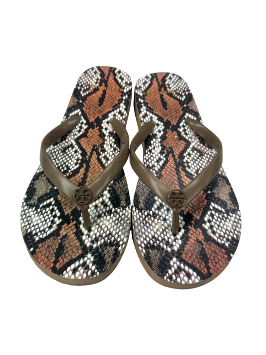 Snakeskin Print Sandals Designer Tory Burch, Size 8