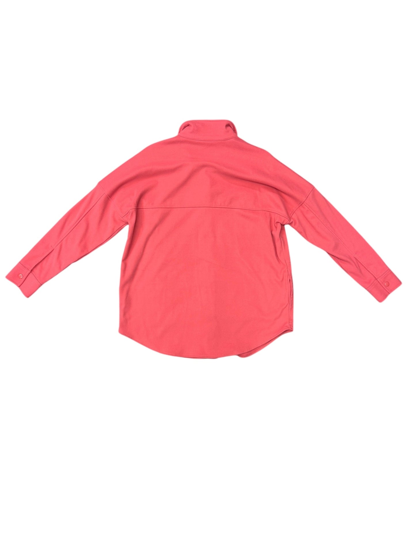 Jacket Shirt By Mondetta In Coral, Size: L