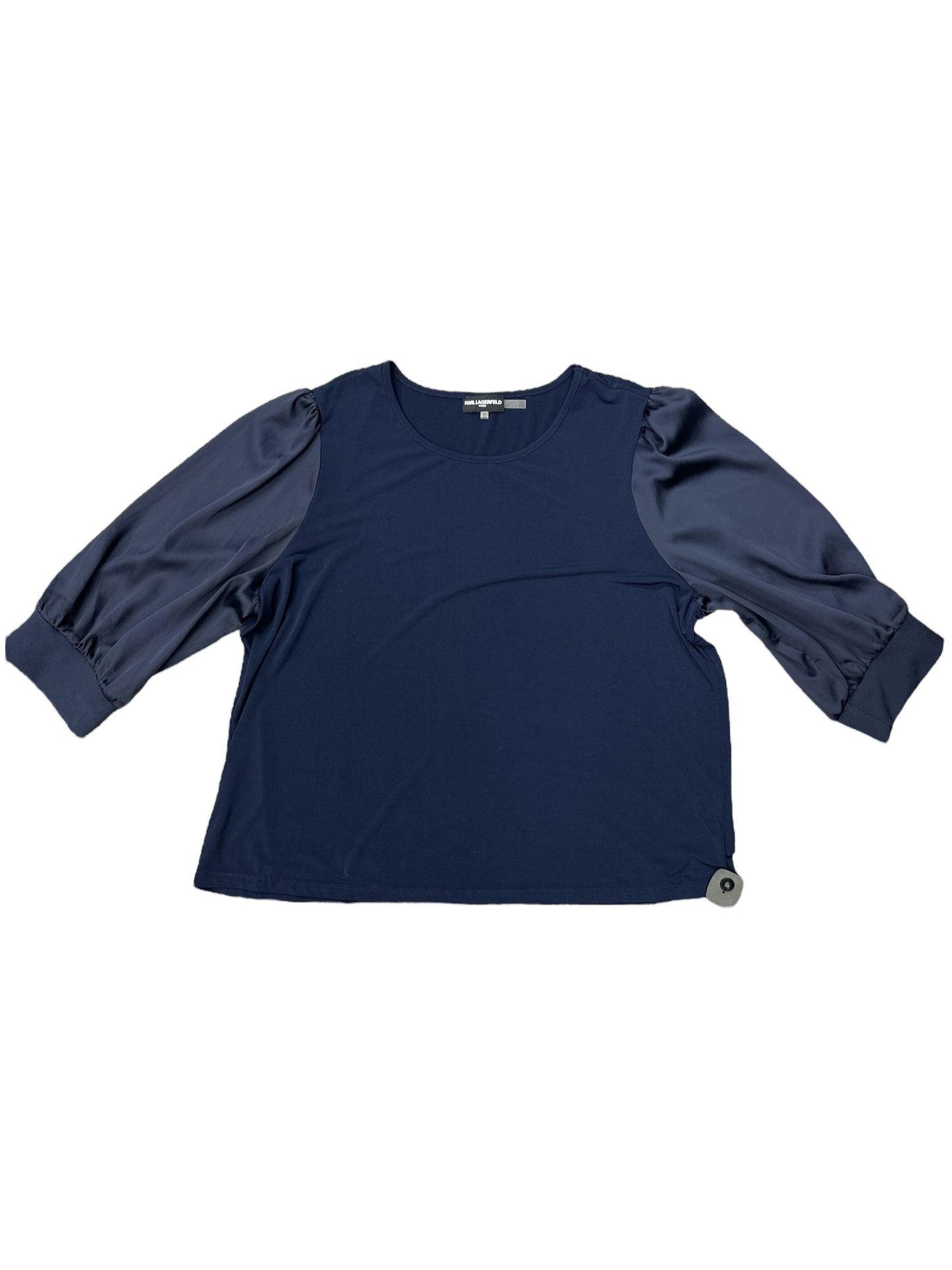 Navy Top 3/4 Sleeve Karl Lagerfeld, Size 2x