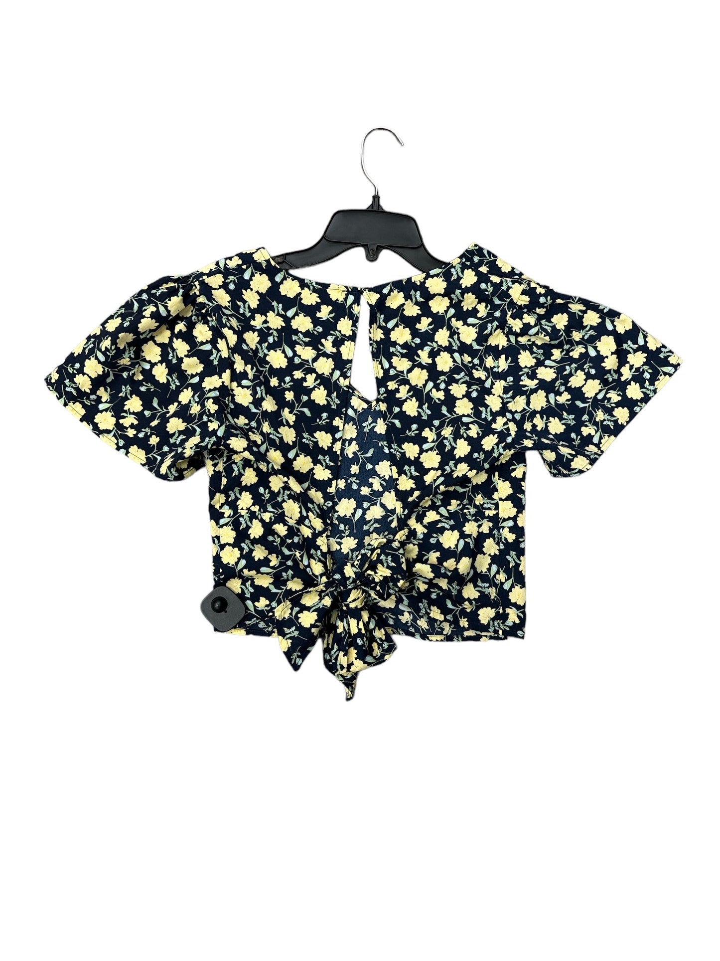 Floral Print Top Short Sleeve Lush, Size Xs