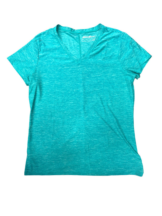 Athletic Top Short Sleeve By Eddie Bauer In Teal, Size: L