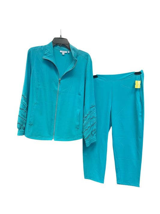 Athletic Pants 2pc By Chicos In Aqua, Size: L