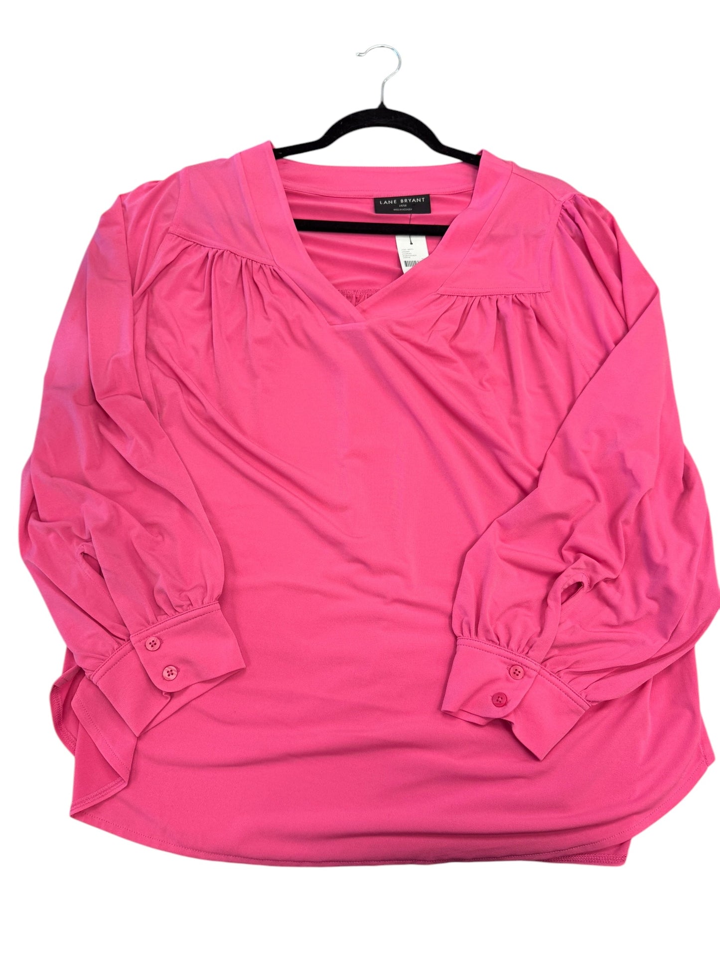 Blouse Long Sleeve By Lane Bryant In Pink, Size: 1x