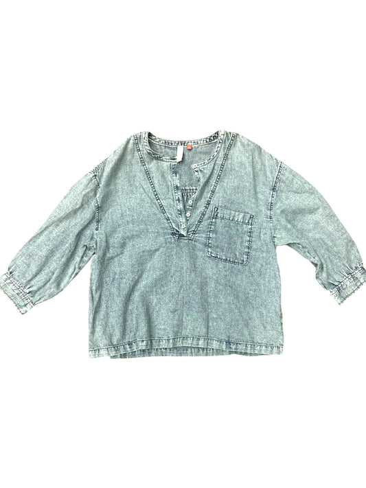 Top 3/4 Sleeve By Pilcro In Blue Denim, Size: Xs