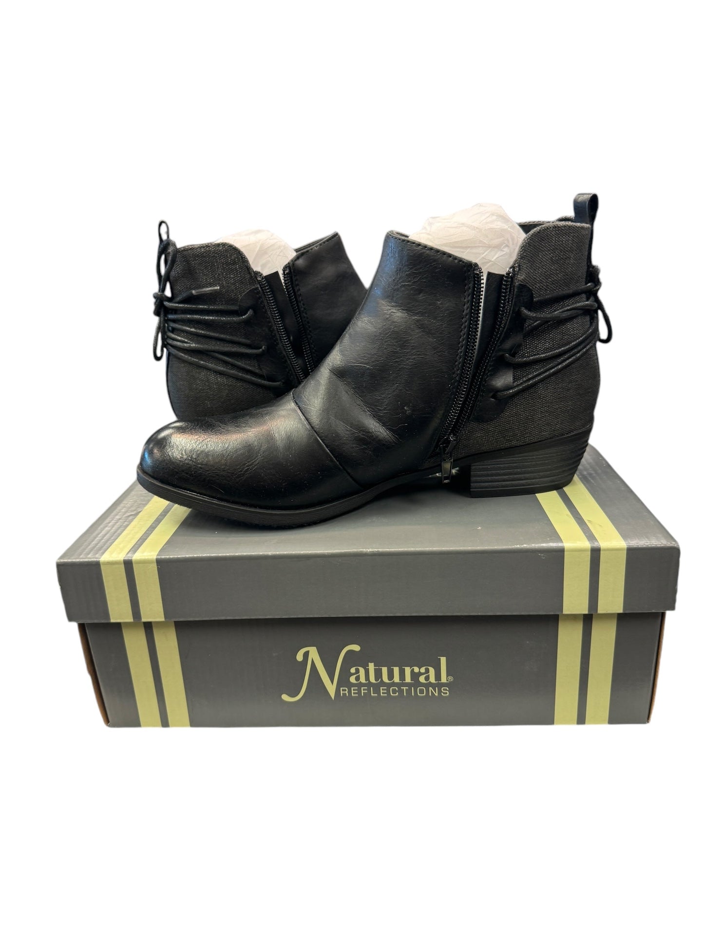 Boots Ankle Heels By Natural Reflections In Black, Size: 9