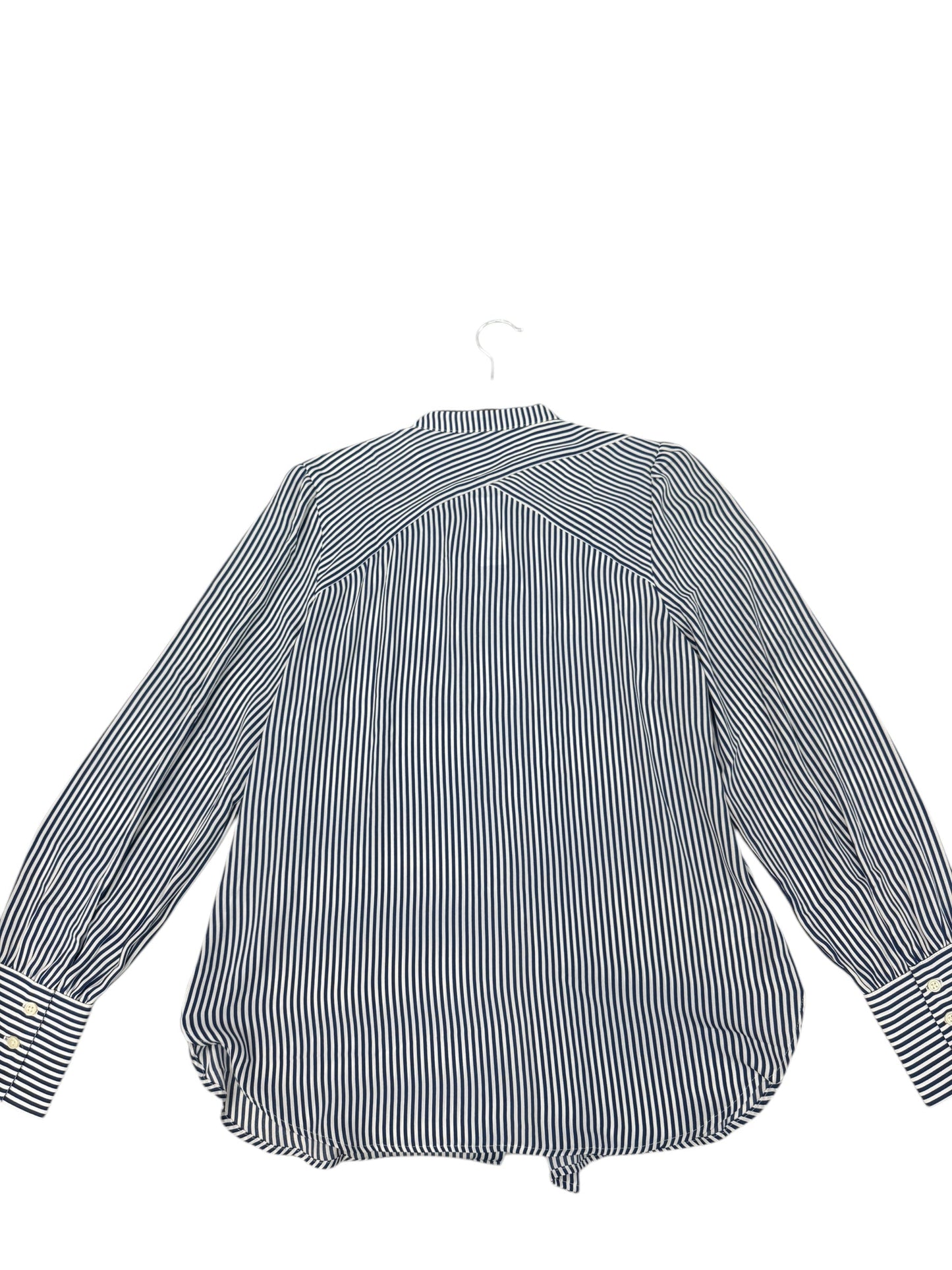 Top Long Sleeve By Loft In Blue & White, Size: M