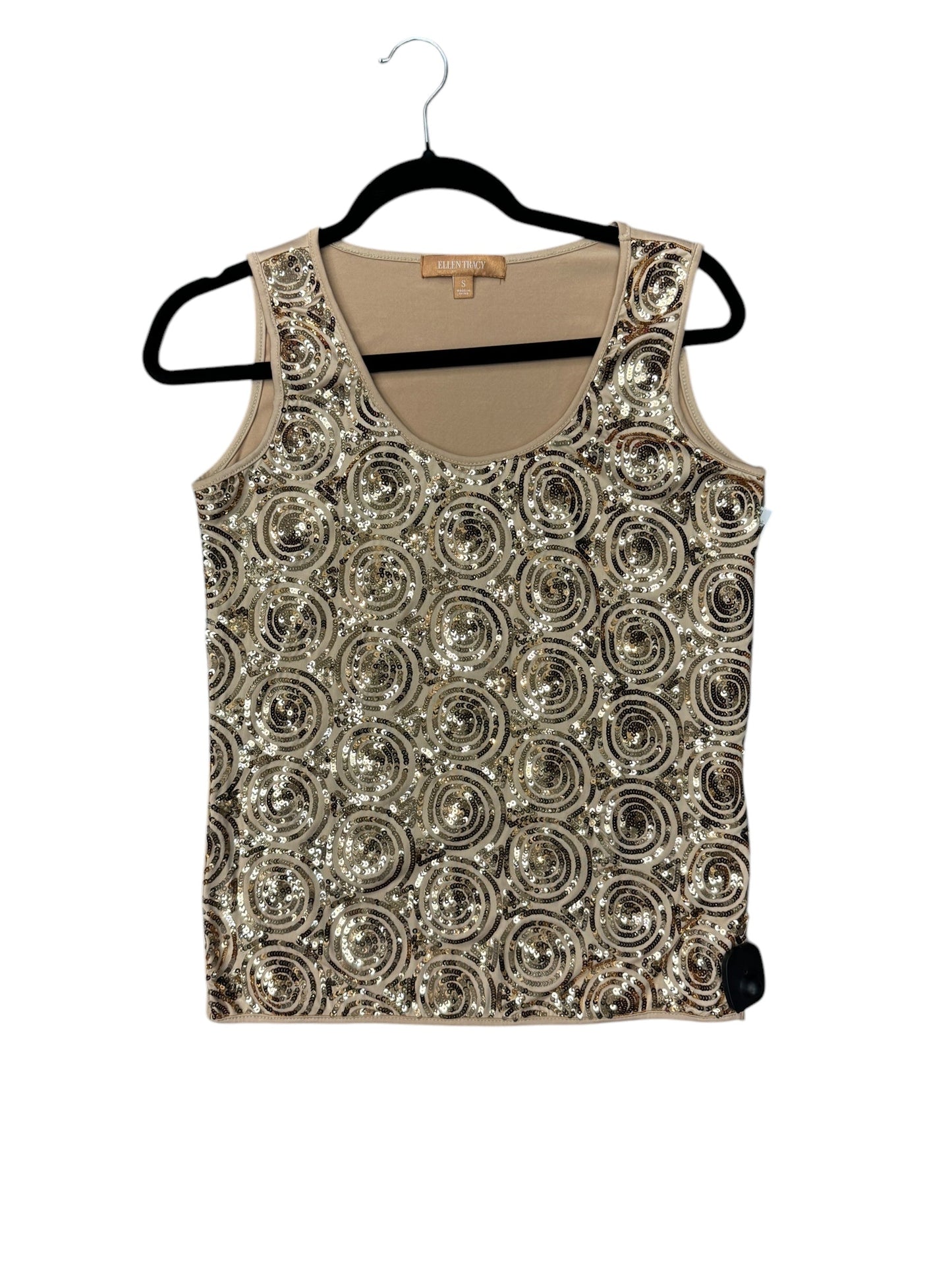 Top Sleeveless By Ellen Tracy In Gold, Size: S