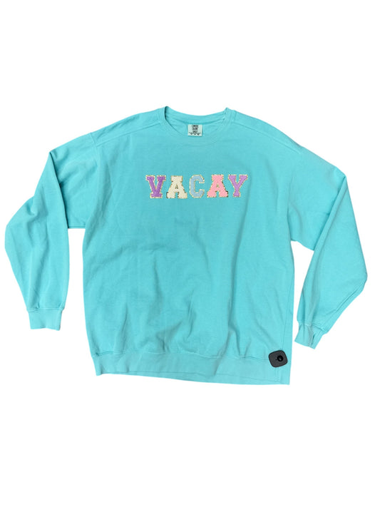 Sweatshirt Crewneck By Comfort Colors In Aqua, Size: Xl