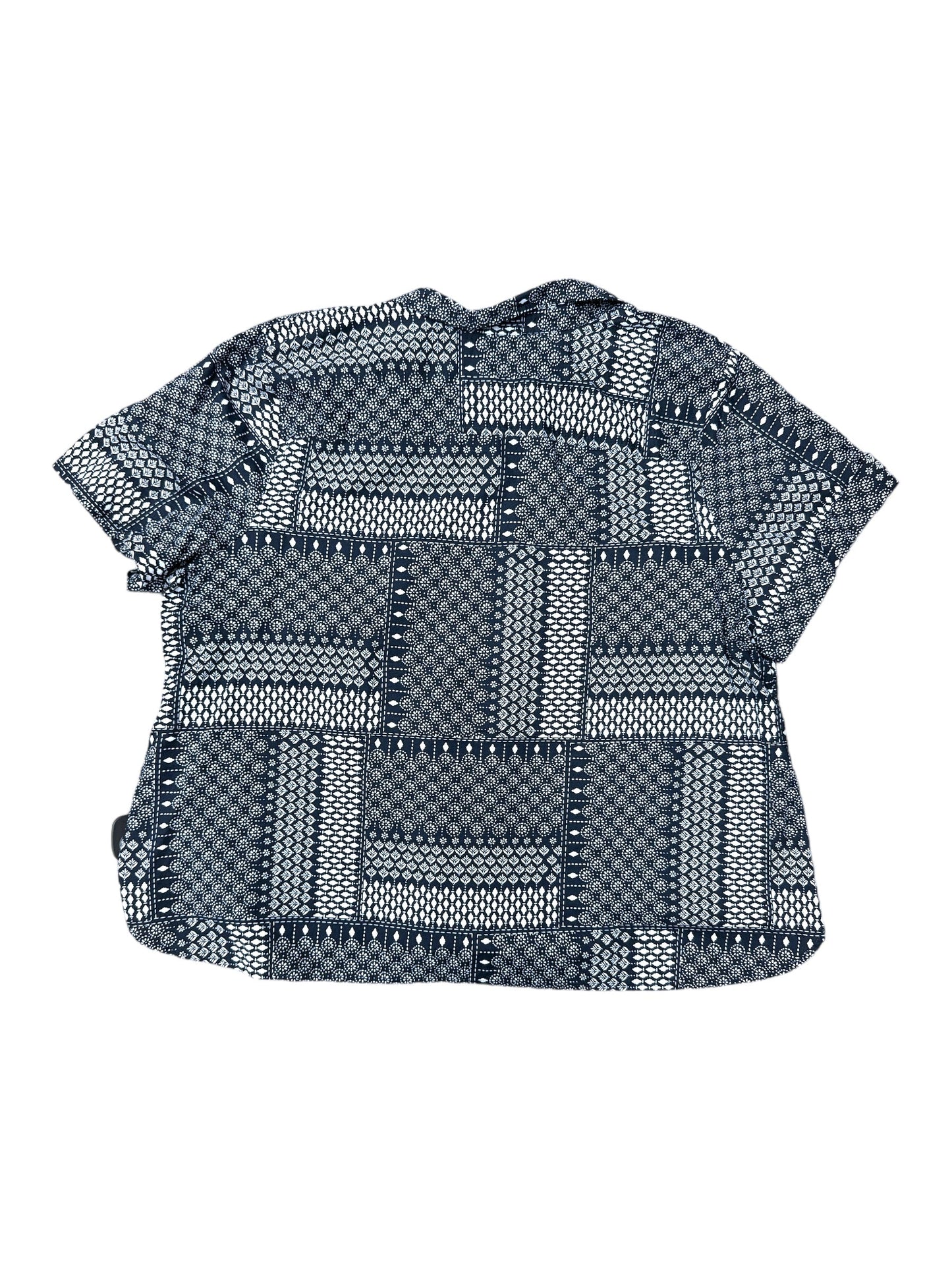 Navy Blouse Short Sleeve Tommy Hilfiger, Size 2x