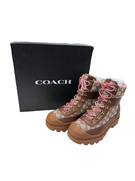 Brown Boots Designer Coach, Size 8