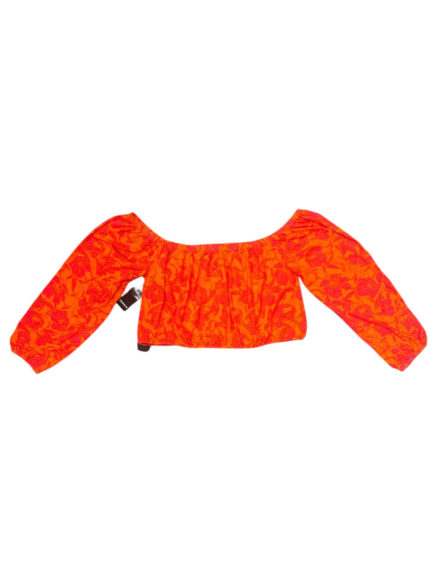 Top Long Sleeve By Torrid In Orange & Pink, Size: 1x