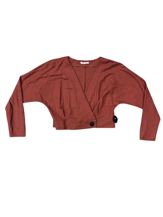 Top Long Sleeve By Zara In Brown, Size: S