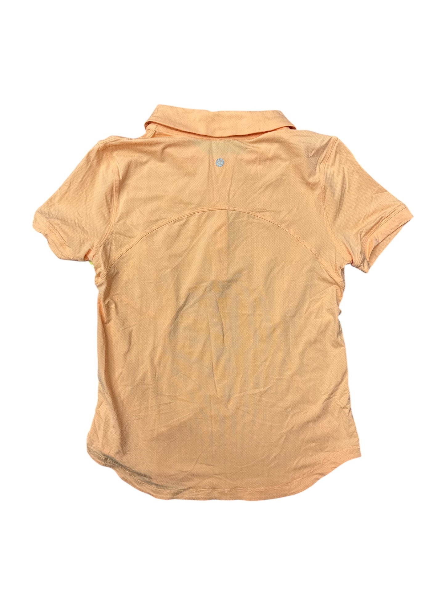 Athletic Top Short Sleeve By Lululemon In Orange, Size: 6