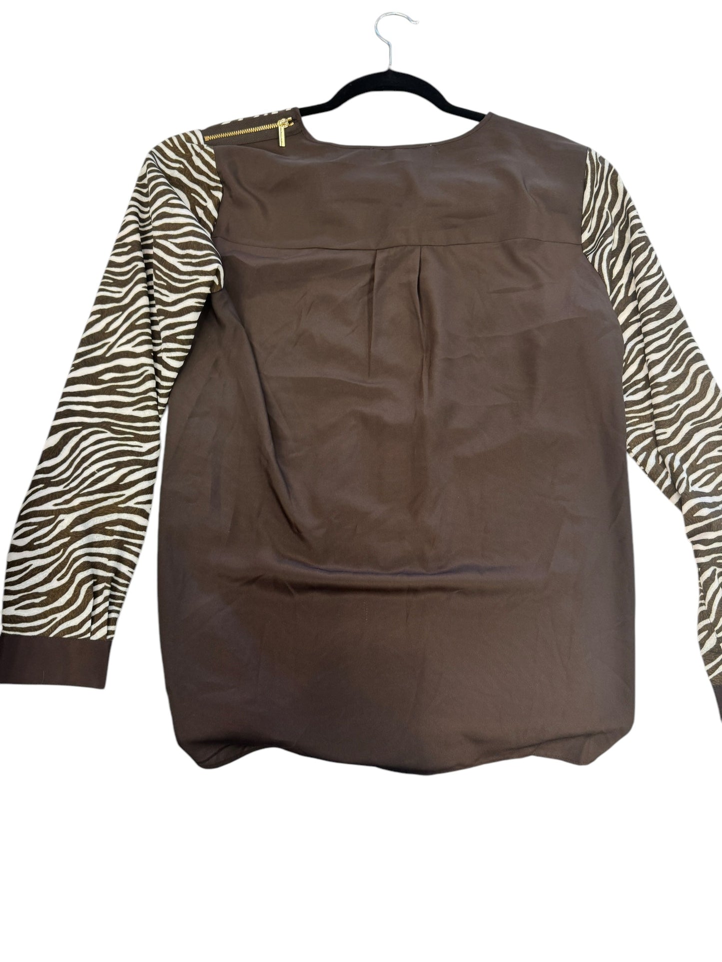 Top Long Sleeve By Michael By Michael Kors In Brown, Size: M