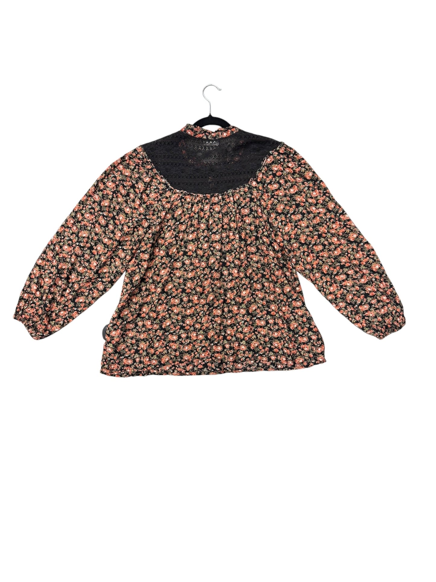 Top Long Sleeve By Maurices In Floral Print, Size: 2x