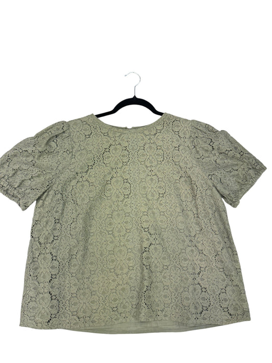 Top Short Sleeve By Loft In Green, Size: L