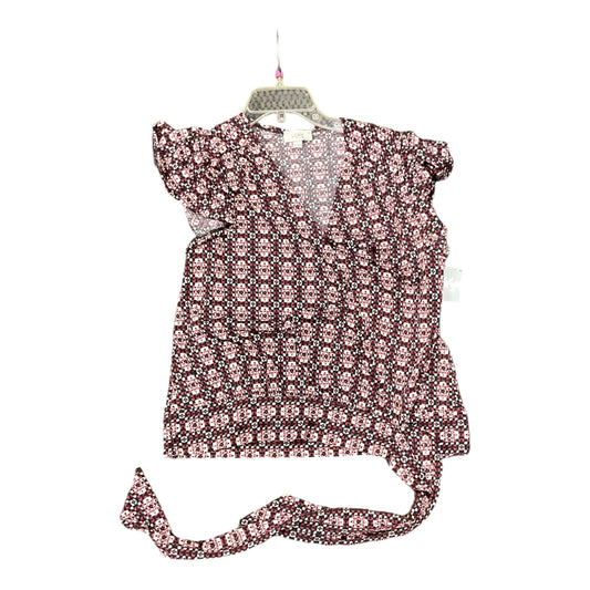 Top Short Sleeve By Loft O In Pinkgray, Size: M