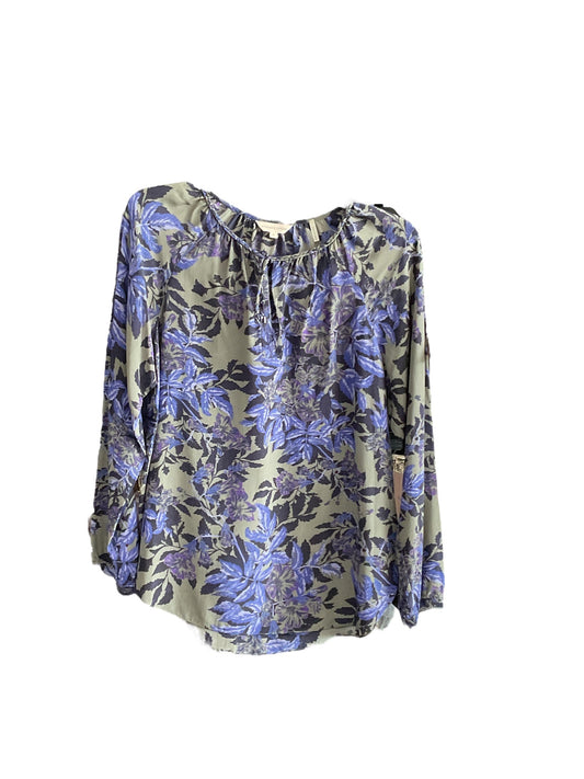 Top Long Sleeve Designer By Rebecca Taylor In Floral Print, Size: S