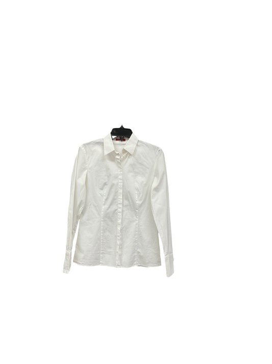 Top Long Sleeve Designer By Hugo Boss In White, Size: S