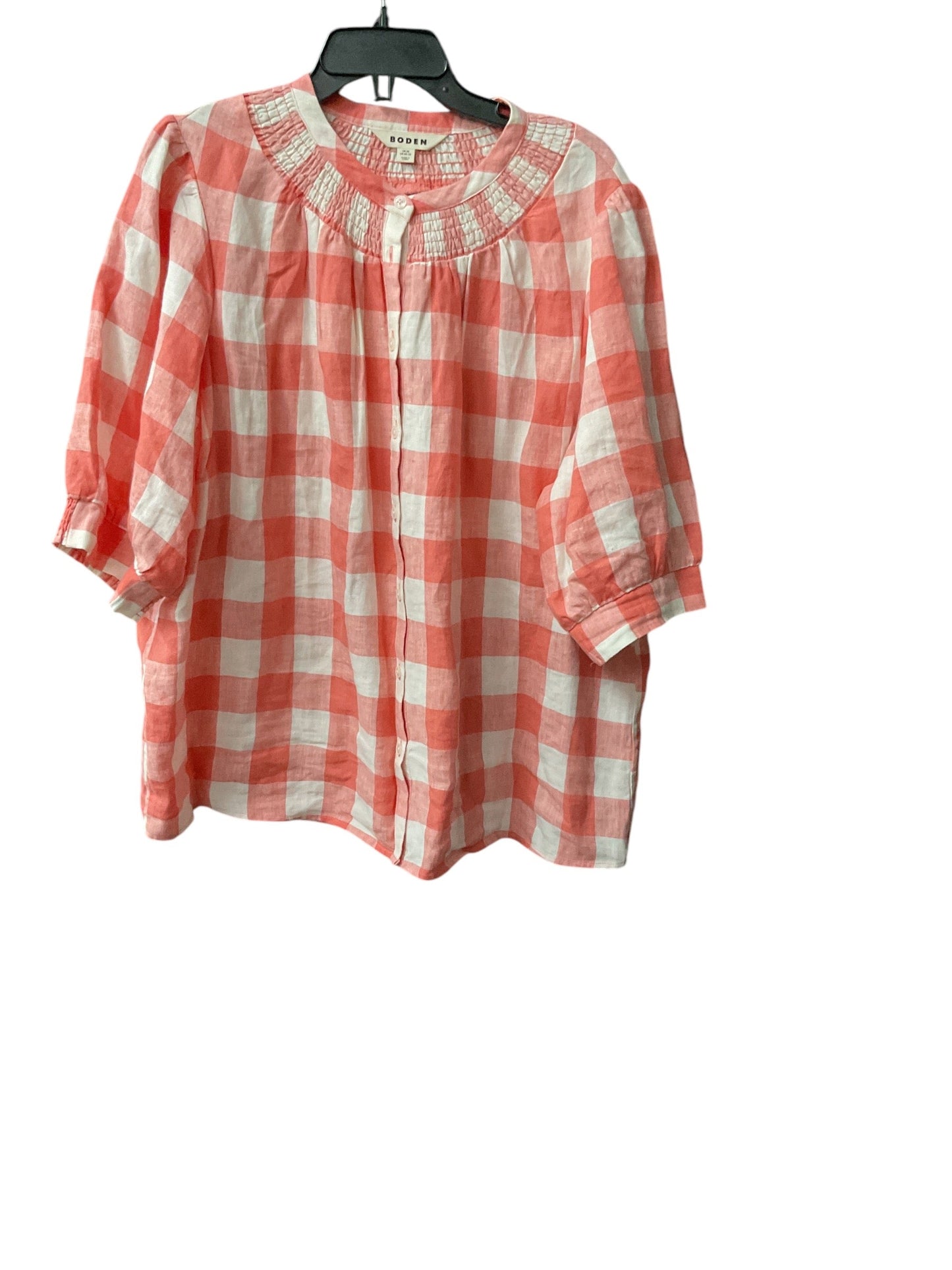 Top Short Sleeve By Boden In Orange, Size: 20