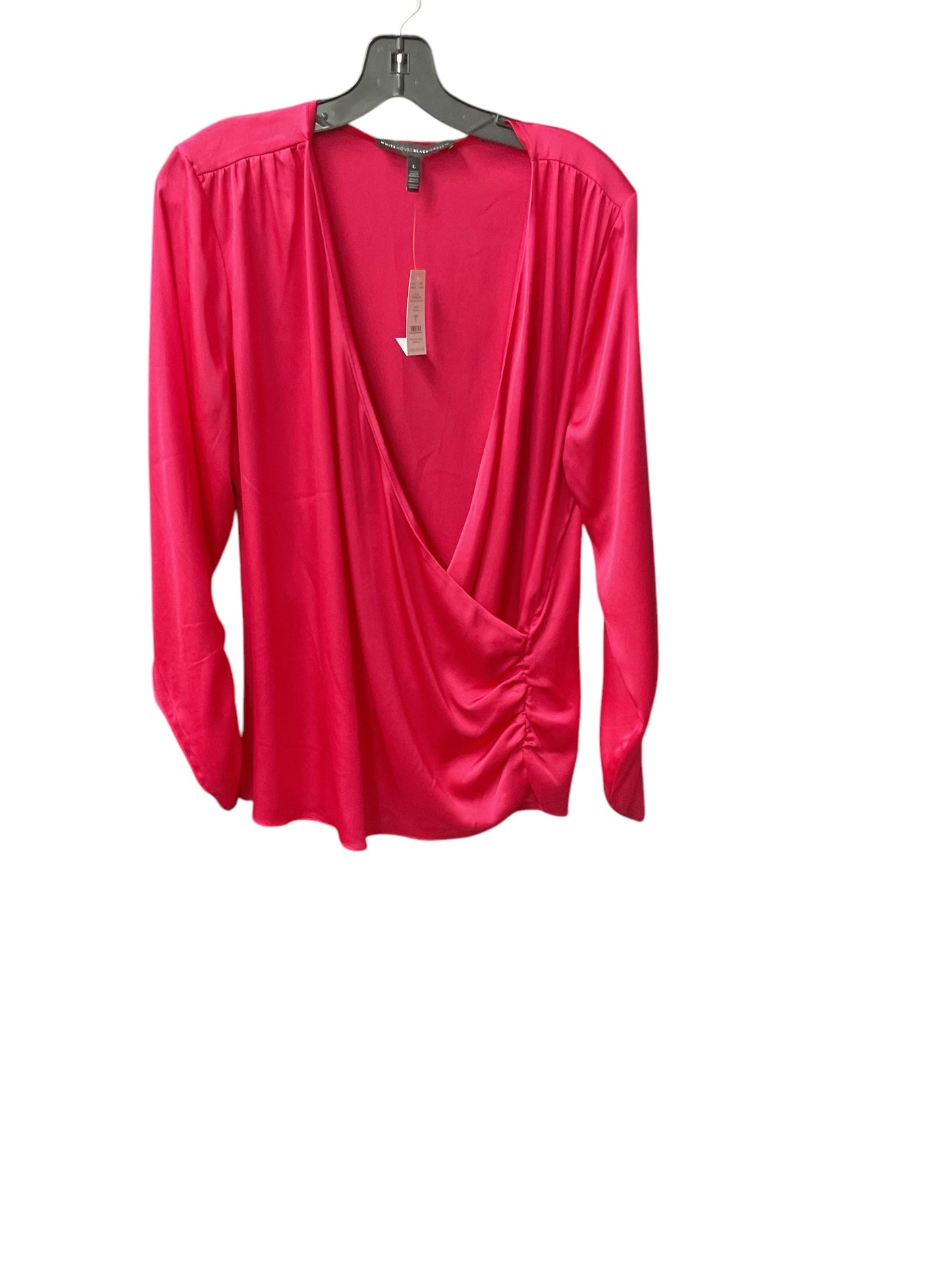 Top Long Sleeve By White House Black Market In Pink, Size: L