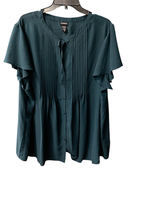 Top Short Sleeve By Torrid In Teal, Size: 3x