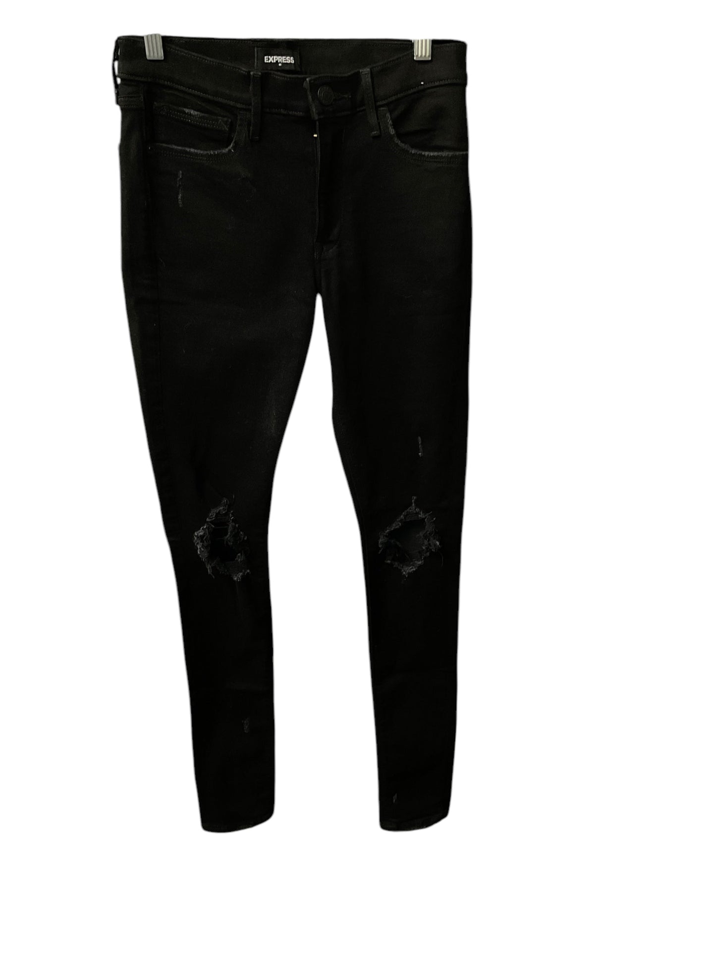 Jeans Skinny By Express In Black, Size: 4