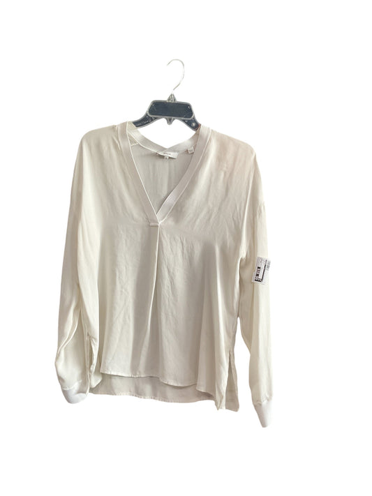 Top Long Sleeve By Vince In White, Size: M