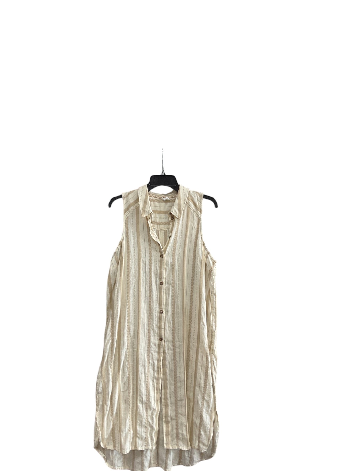 Dress Casual Midi By Anthropologie In Beige, Size: L