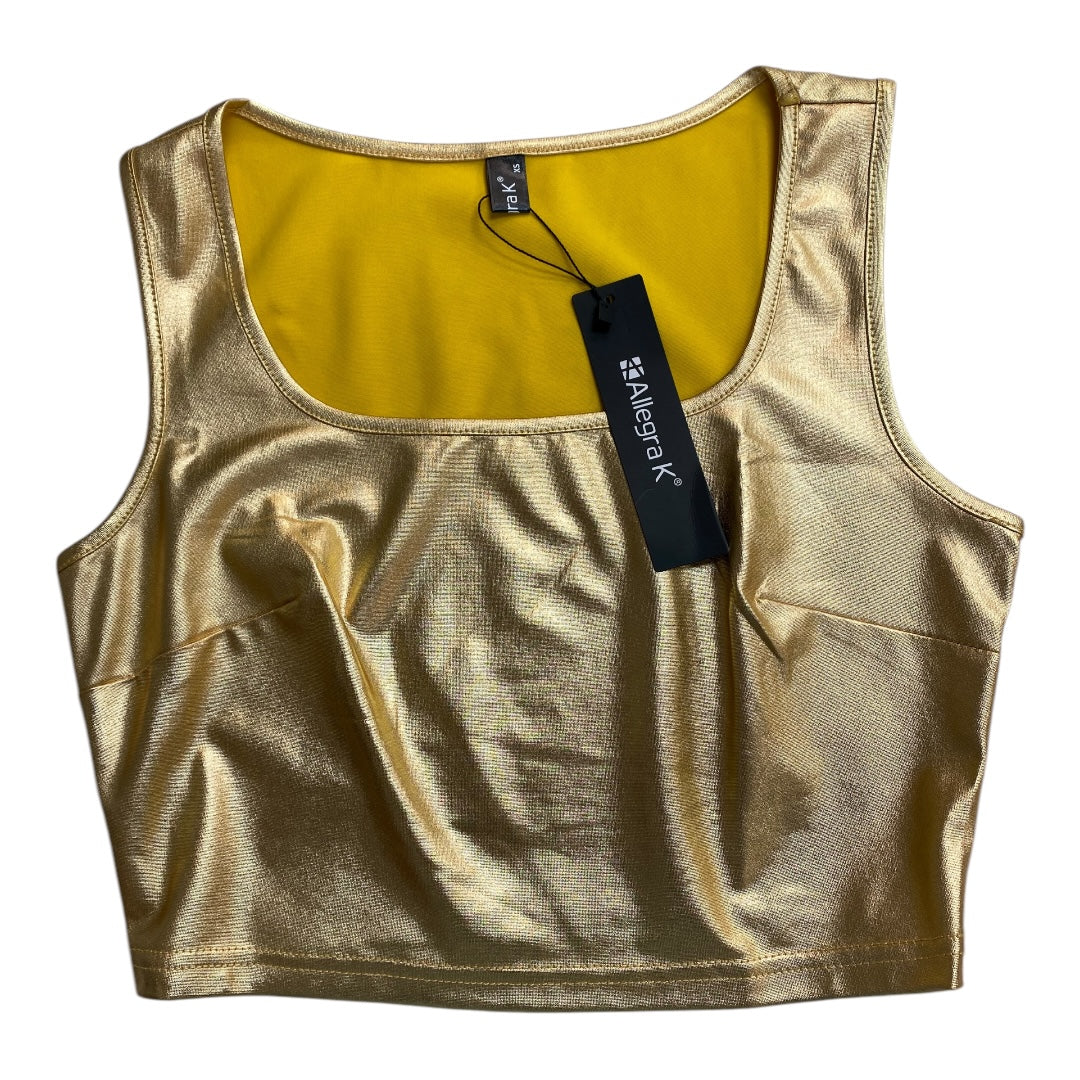 Top Sleeveless By Allegra K In Gold, Size: Xs