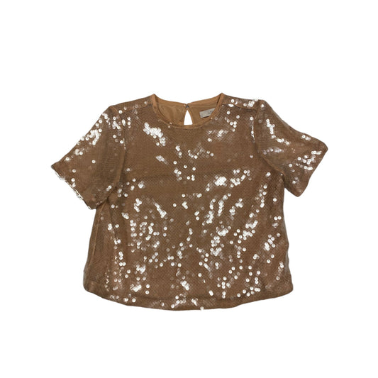 Top Short Sleeve By Loft In Tan, Size: M